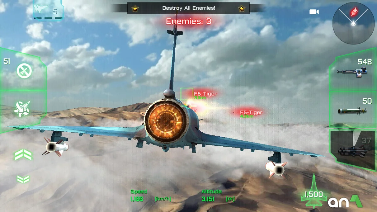 Ace Fighter Mod APK ảnh chơi game 3