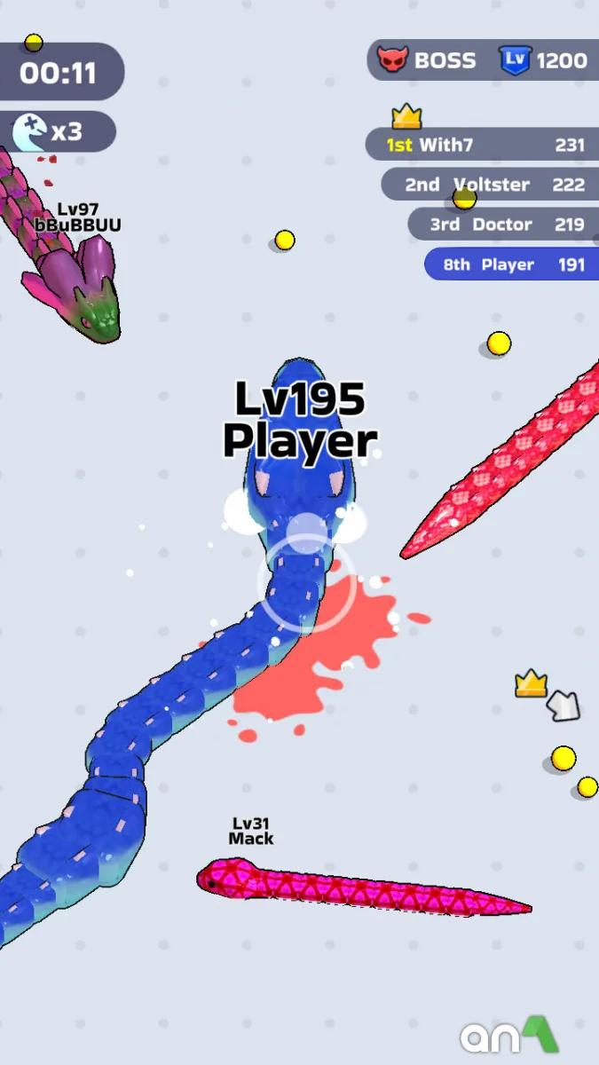 Snake Clash Mod APK ảnh chơi game 3