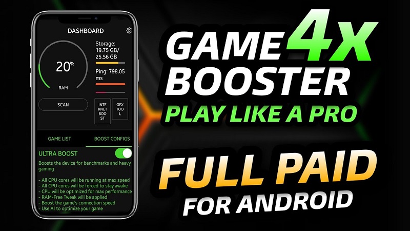 Game booster 4x. Faster Pro.