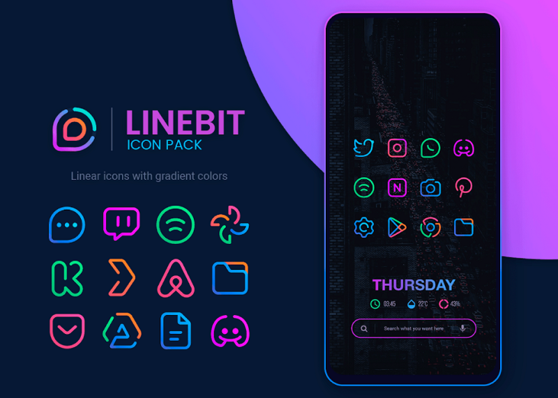 Linebit – Icon Pack Mod Apk (Mod Mở Khoá Tất Cả/ Patcher)